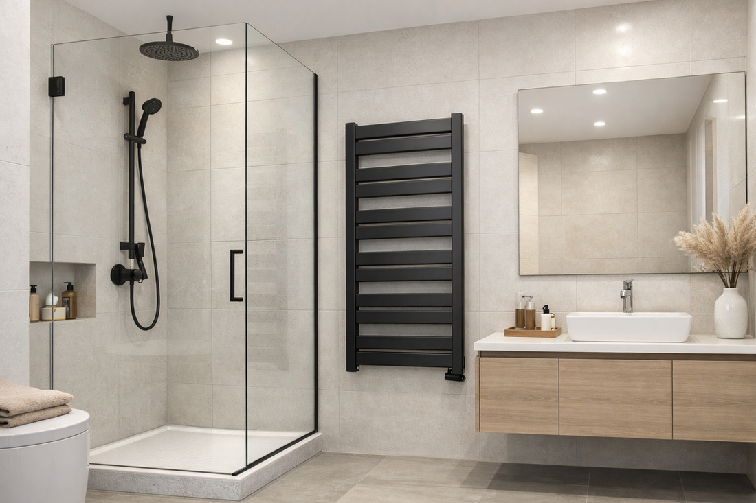 Caloriferul de baie negru mat – element de design în baia modernă