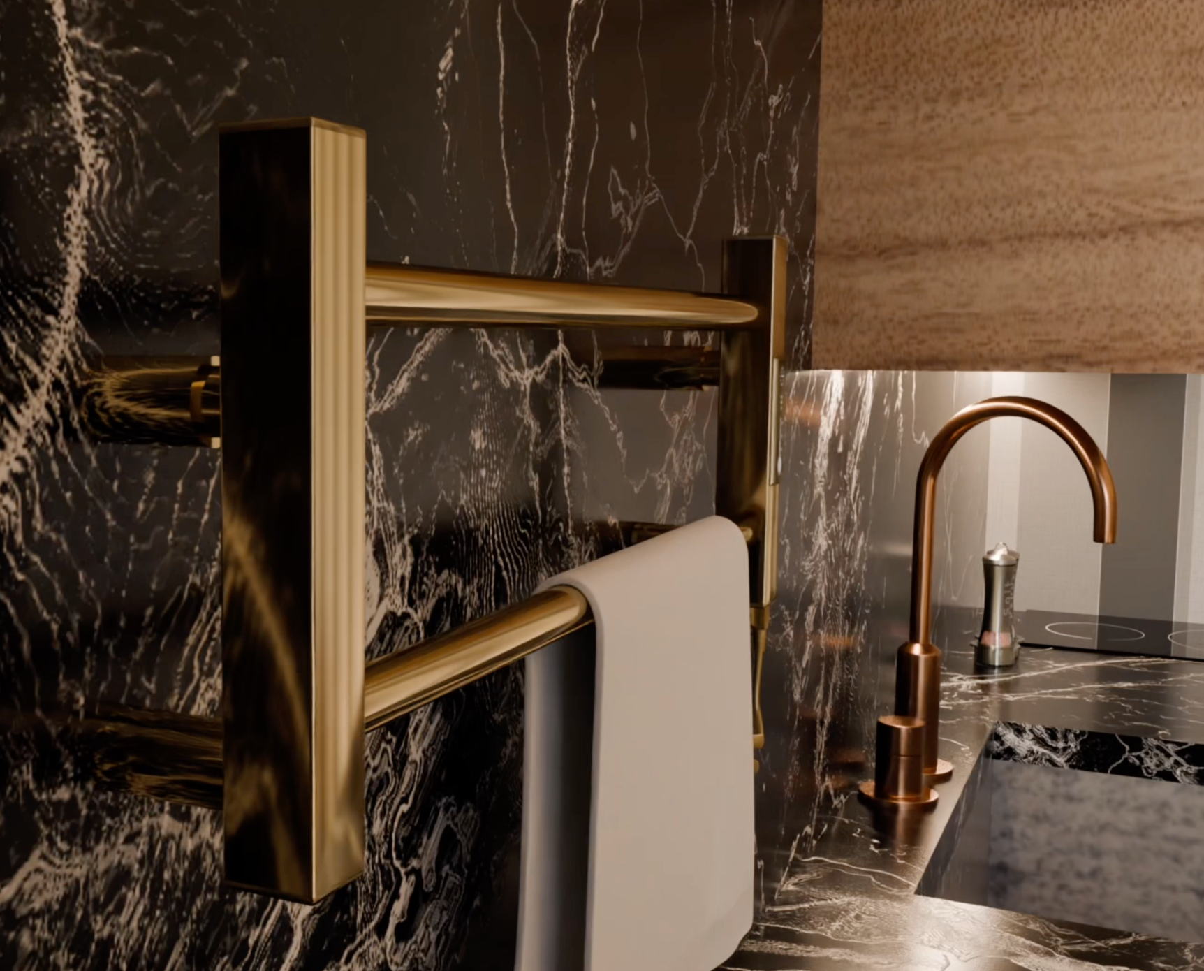 Ladder Lux 2 pentru bucătărie Gold